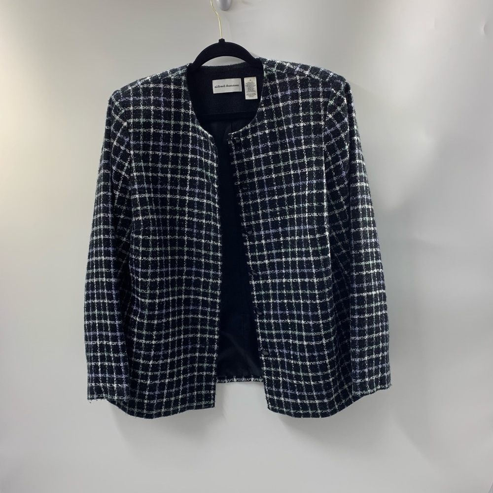 Alfred Dunner Blazer Size 14 Black White Lilac